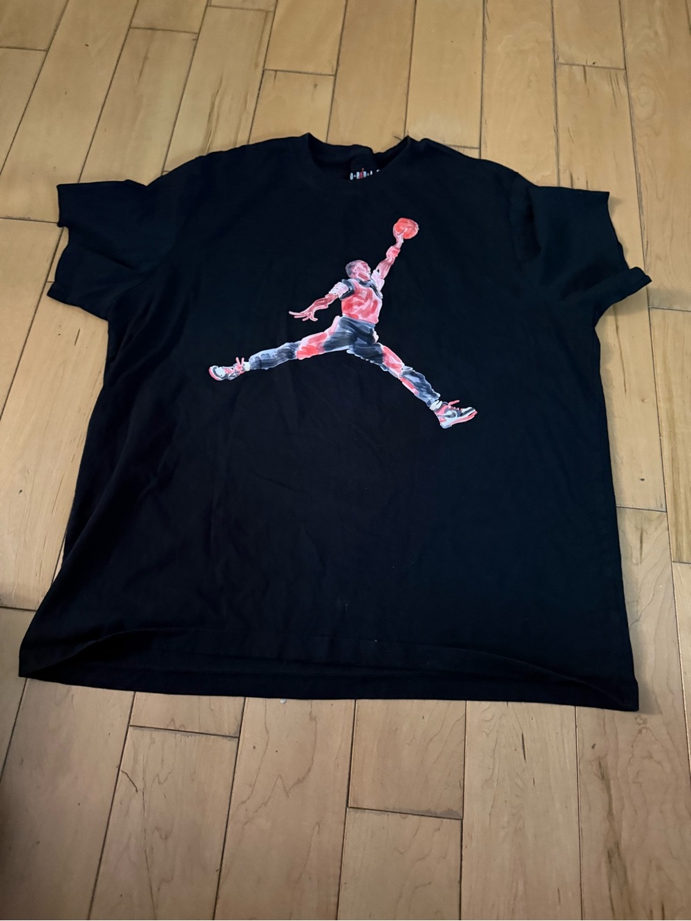 Jordan Black Short-Sleeve Tee with Red-and-White Jumpman Graphic